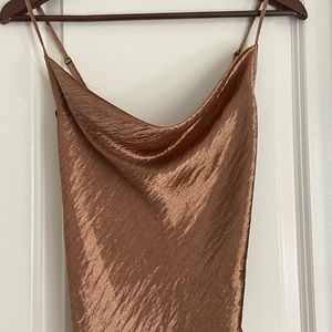 Silky brown top!
